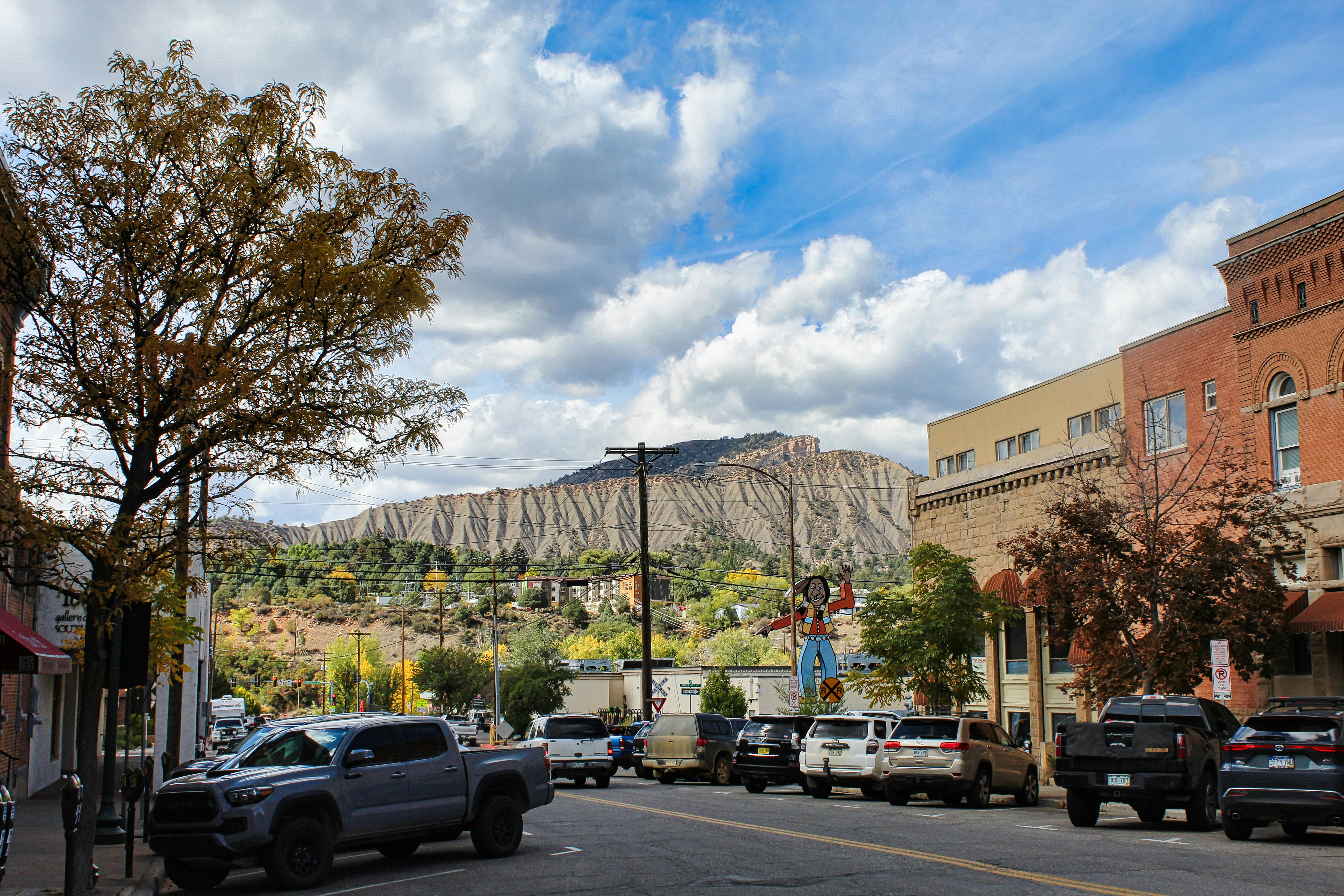 Downtown Durango, Colorado with the surrounding mountains